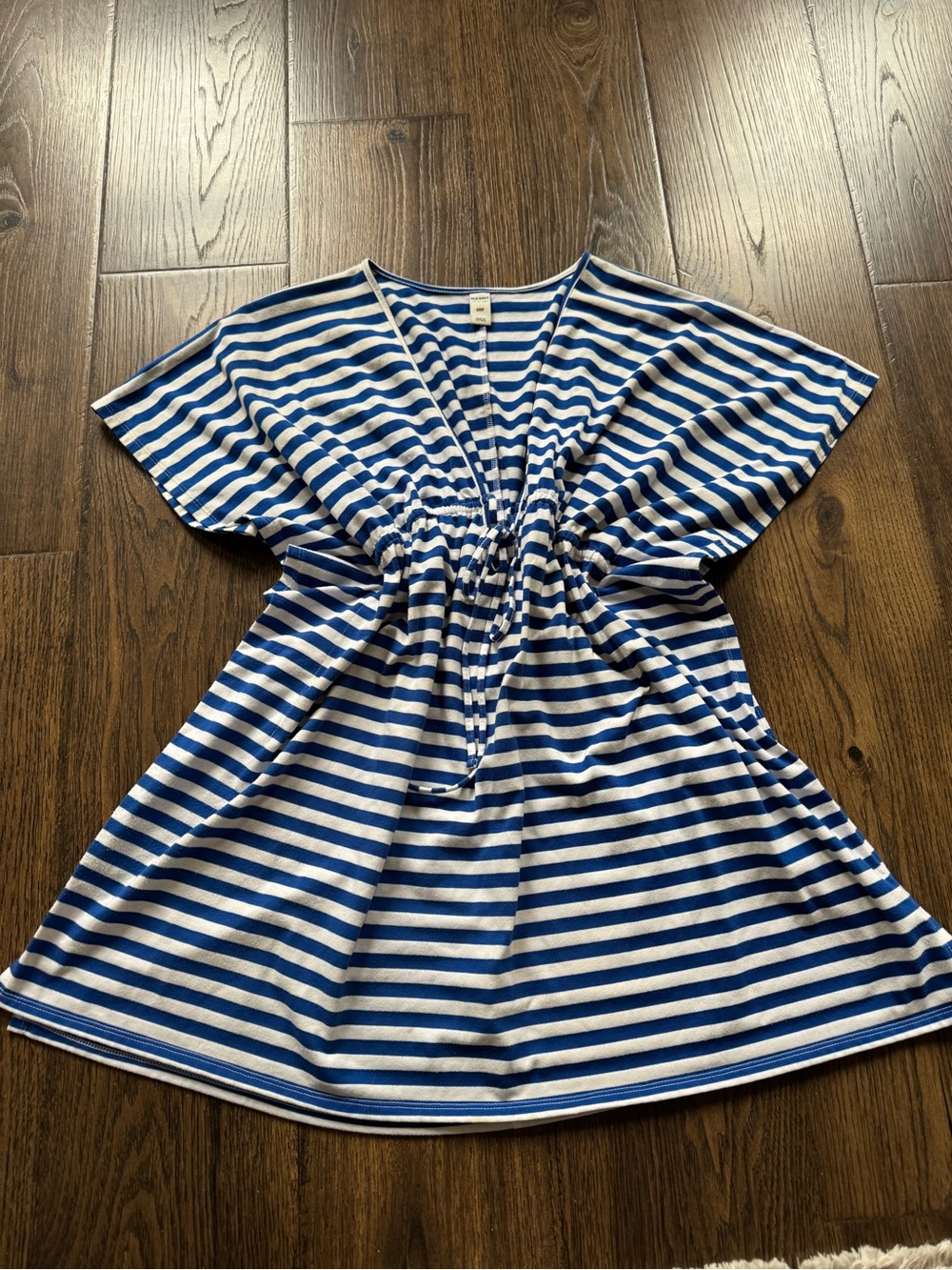 Old Navy Blue and White Striped Swim Coverup